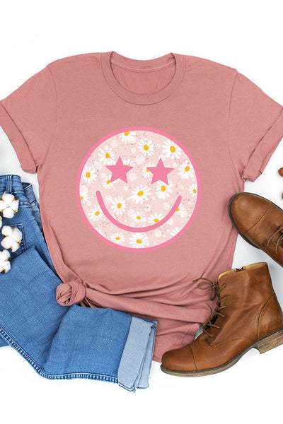 Smiling Daisy Face Graphic Tee