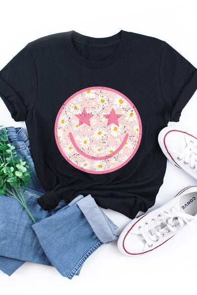 Smiling Daisy Face Graphic Tee