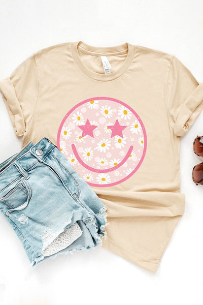 Smiling Daisy Face Graphic Tee