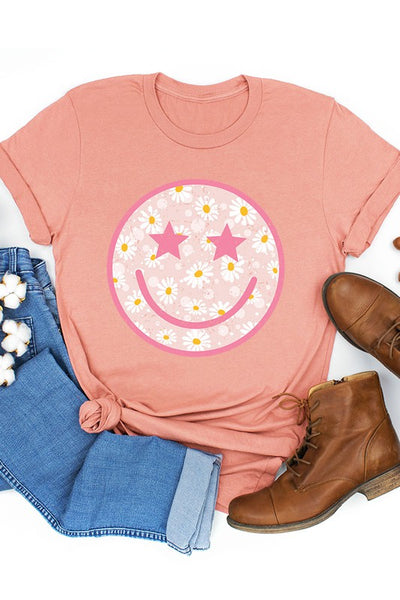 Smiling Daisy Face Graphic Tee