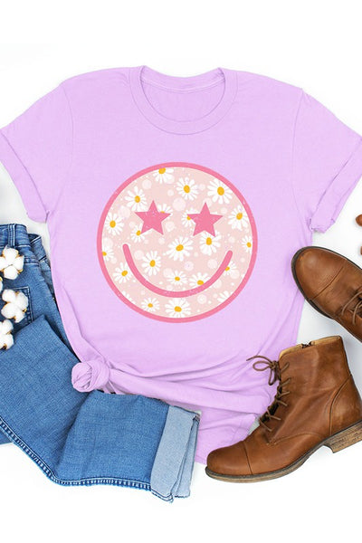 Smiling Daisy Face Graphic Tee