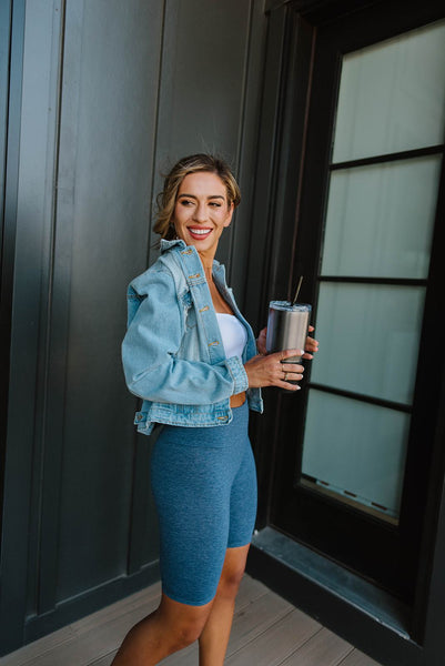 Aero Biker Shorts In Denim