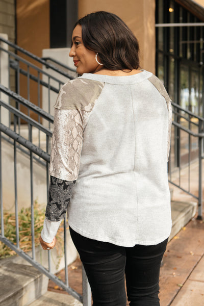 All About The Details Top in Gray