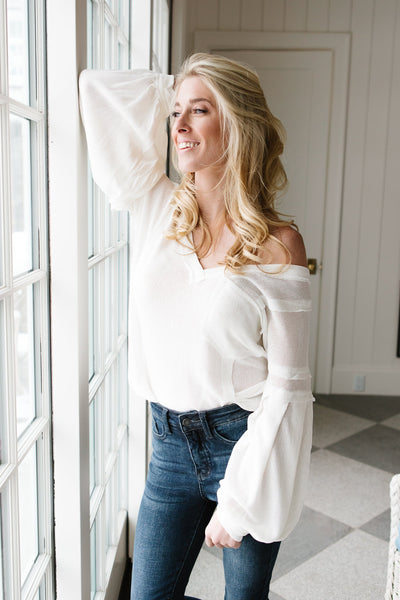 Bellissimo Draped V-neck Sweater