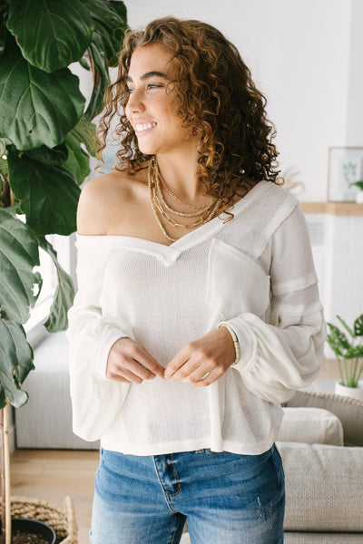 Bellissimo Draped V-neck Sweater