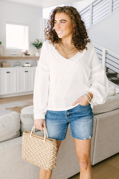 Bellissimo Draped V-neck Sweater