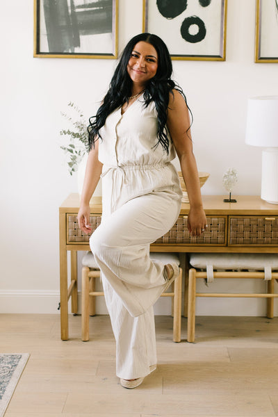 Boardwalk Jumpsuit in Cream