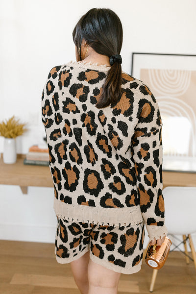 Chasing Sleep Lounge Set Top in Leopard