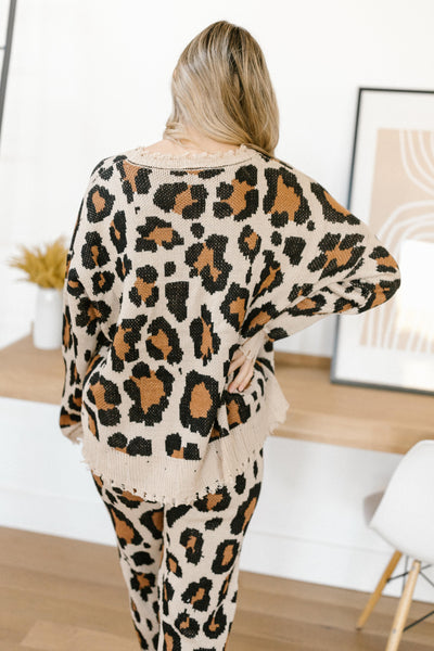 Chasing Sleep Lounge Set Top in Leopard