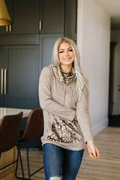 Luxe Velvet Spots Cowl Neck