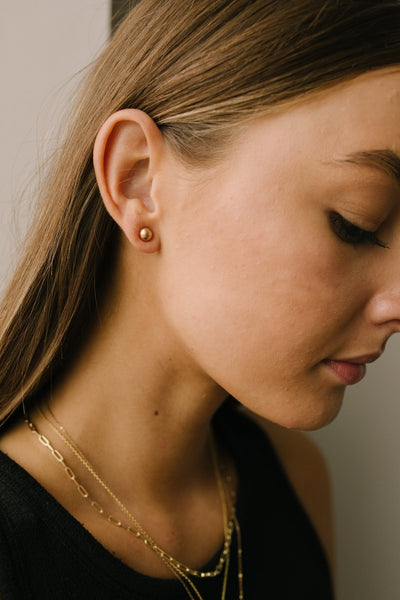 Subtle Holiday Feels Small Stud Earrings in Gold