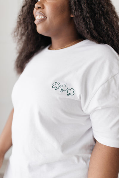 Embroidered Three Shamrock Tee