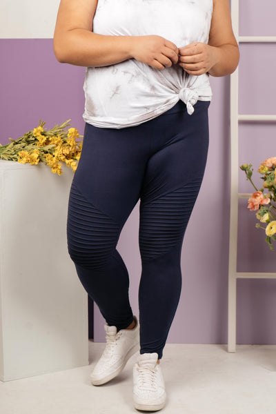 Soft As Butter Moto Leggings in Navy