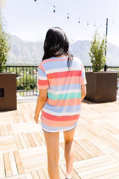 Core Concepts Coral Stripe Top