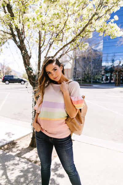 Glass Half Full Of Stripes Top