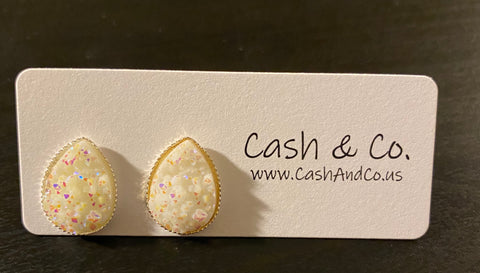 White Tear Drop Earring - Cash and Company Clothing