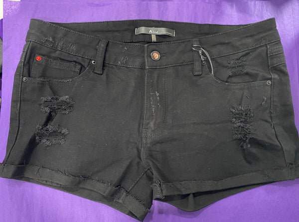 Black Distressed Denim Shorts - Cash and Company Clothing