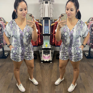 Purple Python Romper - Cash and Company Clothing