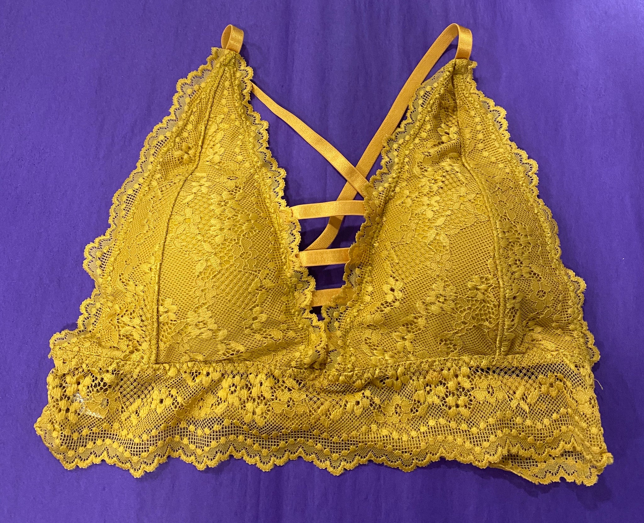 Criss Cross Yellow Bralette - Cash and Company Clothing