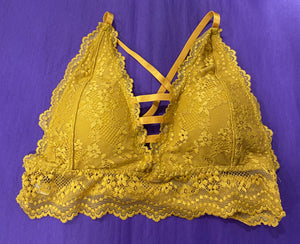 Criss Cross Yellow Bralette - Cash and Company Clothing