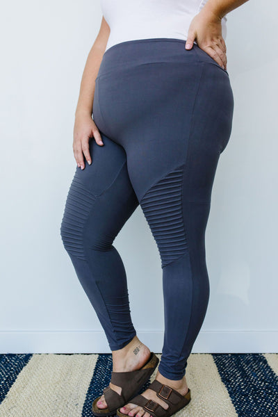 OLD VERSION Soft As Butter Moto Athletic Leggings In Charcoal