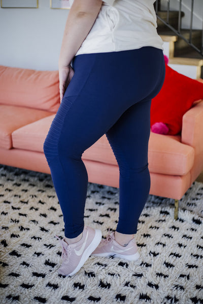 OLD VERSION Soft As Butter Moto Leggings In Navy