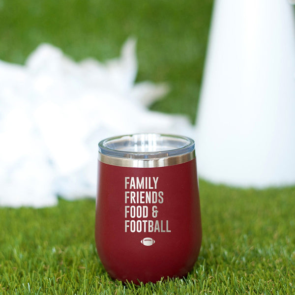 Family, Friends, Food & Football 12oz Tumbler