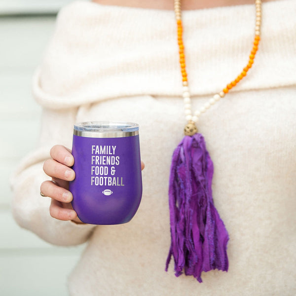 Family, Friends, Food & Football 12oz Tumbler