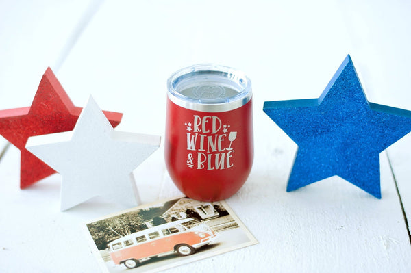 Red, Wine and Blue Red 12oz Insulated Tumbler