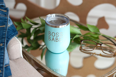 Boss Babe Teal 12oz Insulated Tumbler