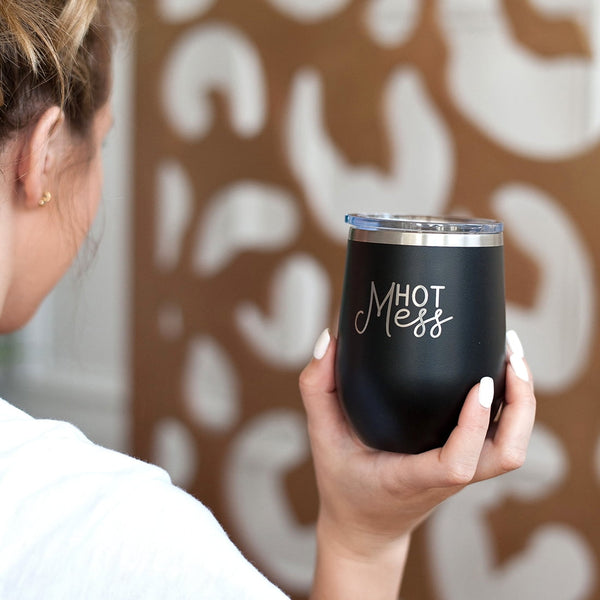 Hot Mess Black 12oz Insulated Tumbler