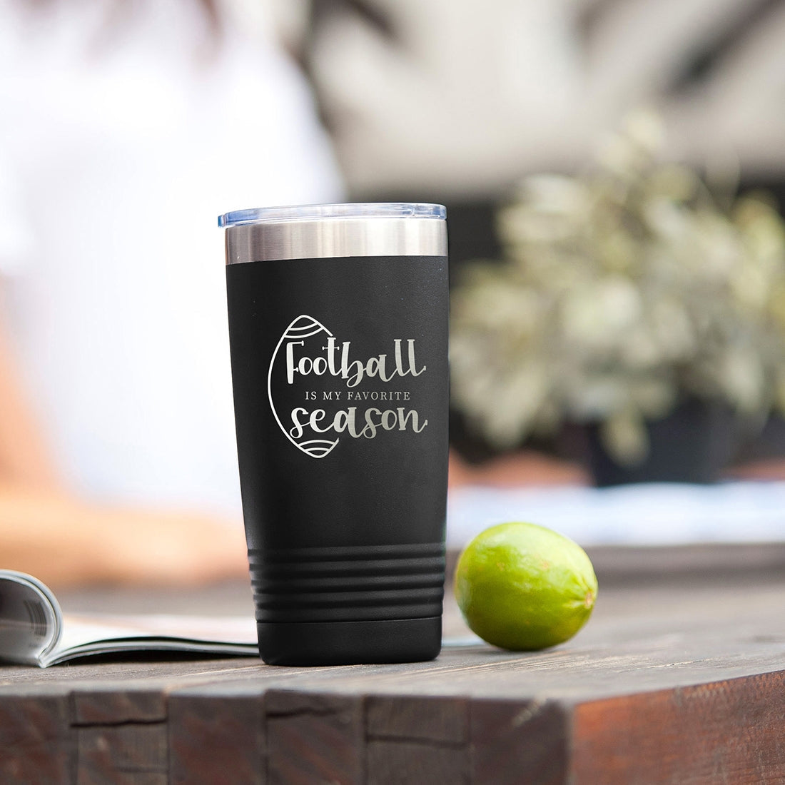 Football is My Favorite Season Black 20oz Insulated Tumbler