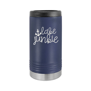 Lake Junkie Navy Slim Can Beverage Holder